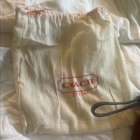 Coach Red Suede Drawstring Shoulder Bag - Picture 3 of 4